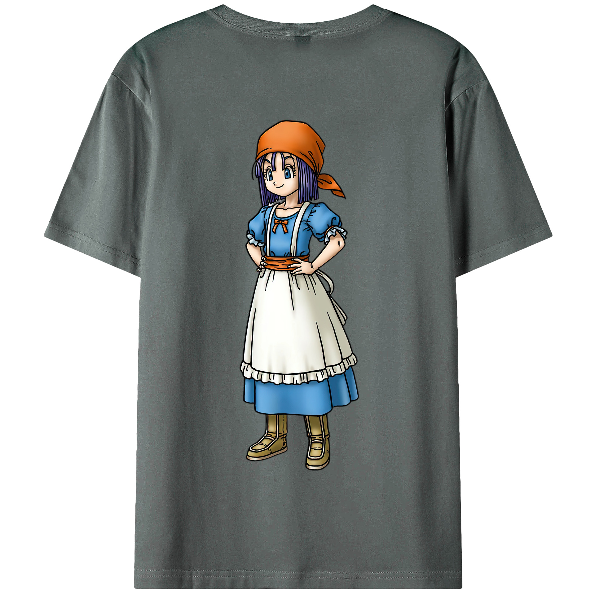 （画像用） ドラゴンクエスト Doragon Kuesuto Dragon Quest 綿100％半袖Tシャツ（背面プリント）